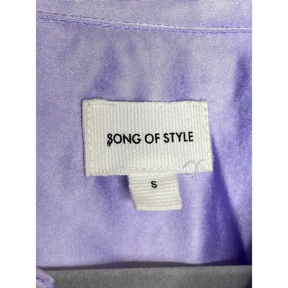 Song of Style Marta Shirt Dress Satin Kimono Sleeve Lavender Fairycore Dainty S - Picture 6 of 15